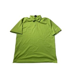 Nike Shield FITDRY Lime Green Men's Size XL Polo Stretch Athletic Golf Shirt